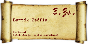 Bartók Zsófia névjegykártya