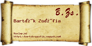 Bartók Zsófia névjegykártya