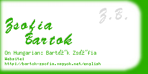 zsofia bartok business card